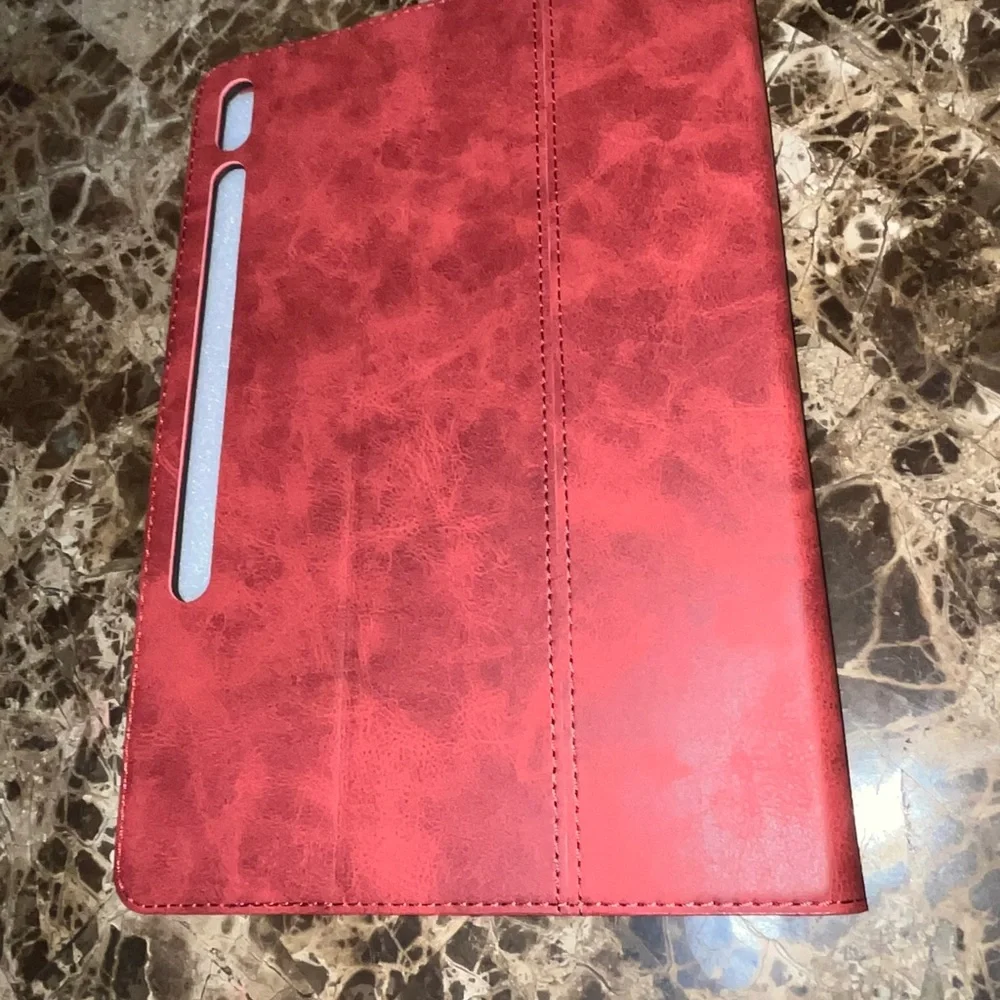 NANROIL Samsung S8 + 12.4 Pen Case Red Genuine Leather Protective Shell Sleep